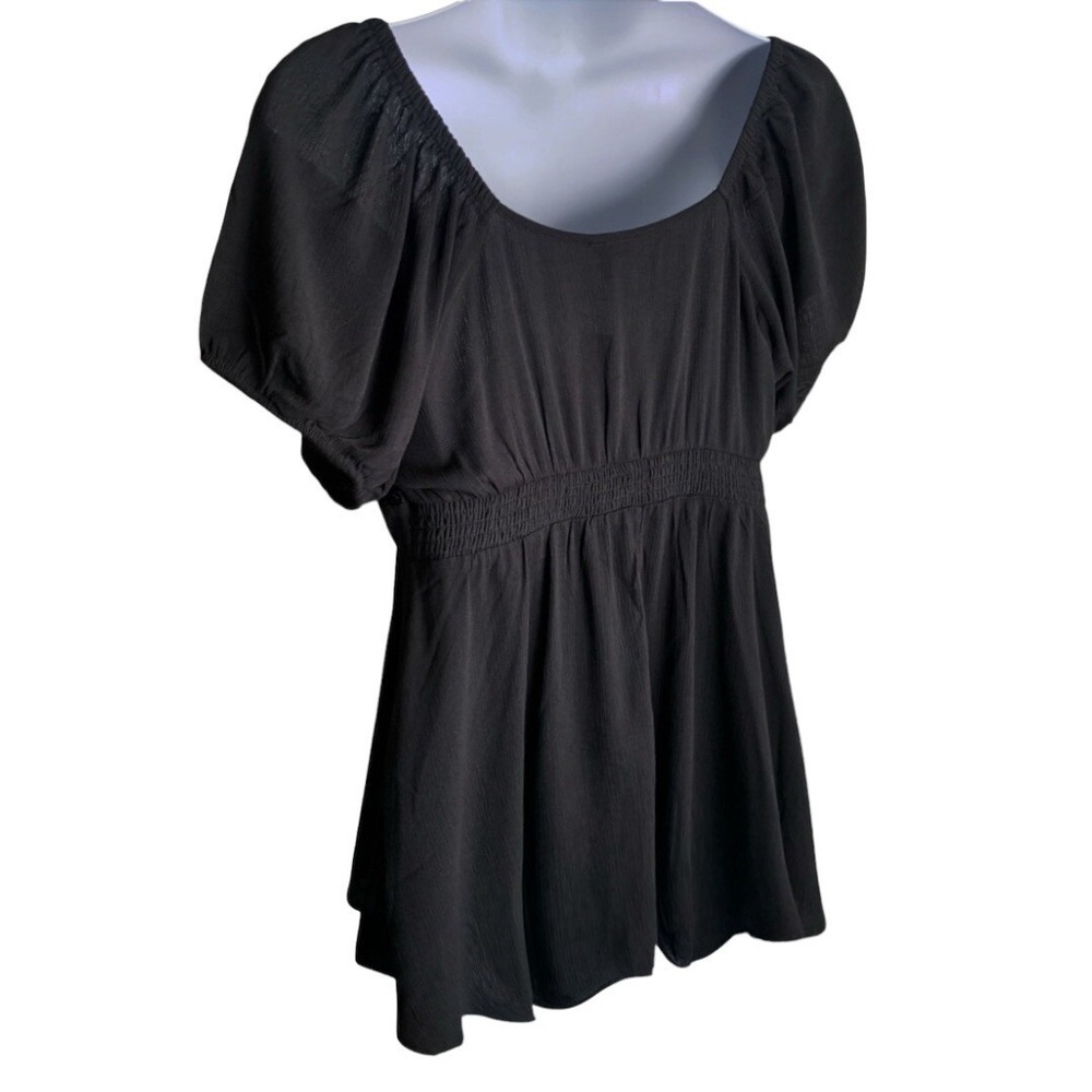 TORRID Crinkle Gauze With Lace Puff Short Sleeve Blouse NWT  Size 2X - Picture 6 of 8